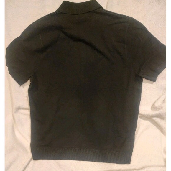 Thomas Sterling Black Polo Cartigan Shirt Sweater Short Sleeve Knit Button Up L - Picture 5 of 7